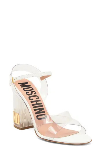 Moschino Clear Heel Sandal in Transparent White at Nordstrom Rack, Size 9Us / 39Eu | Nordstrom Rack