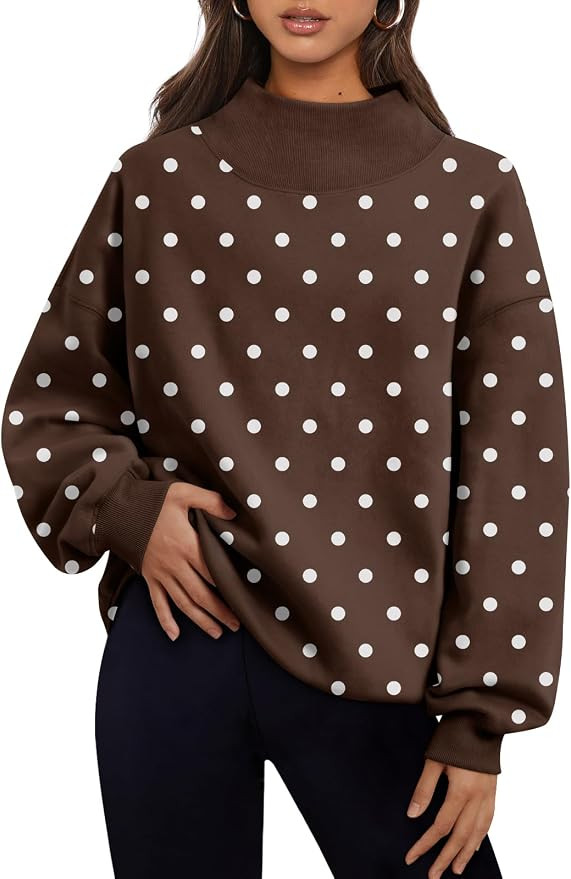 Trendy Queen Womens Mock Neck Sweatshirts Oversized Pullover Fall Outfits | Amazon (US)