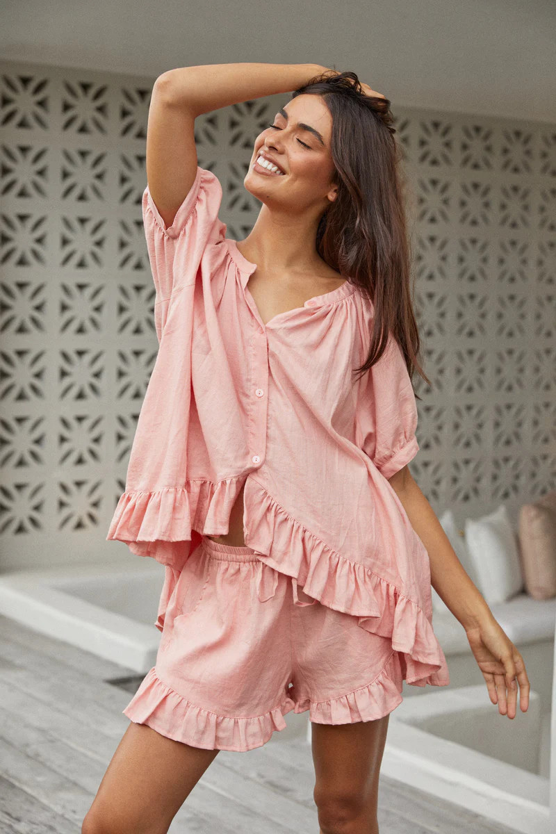 Sophie Sleep Set - Lyocell Linen - Watermelon | Piyama