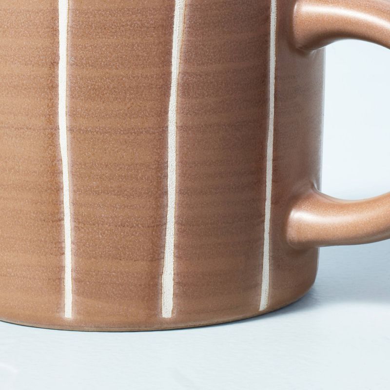 13.5oz Stoneware Wide Stripes Mug Brown - Hearth & Hand™ with Magnolia | Target