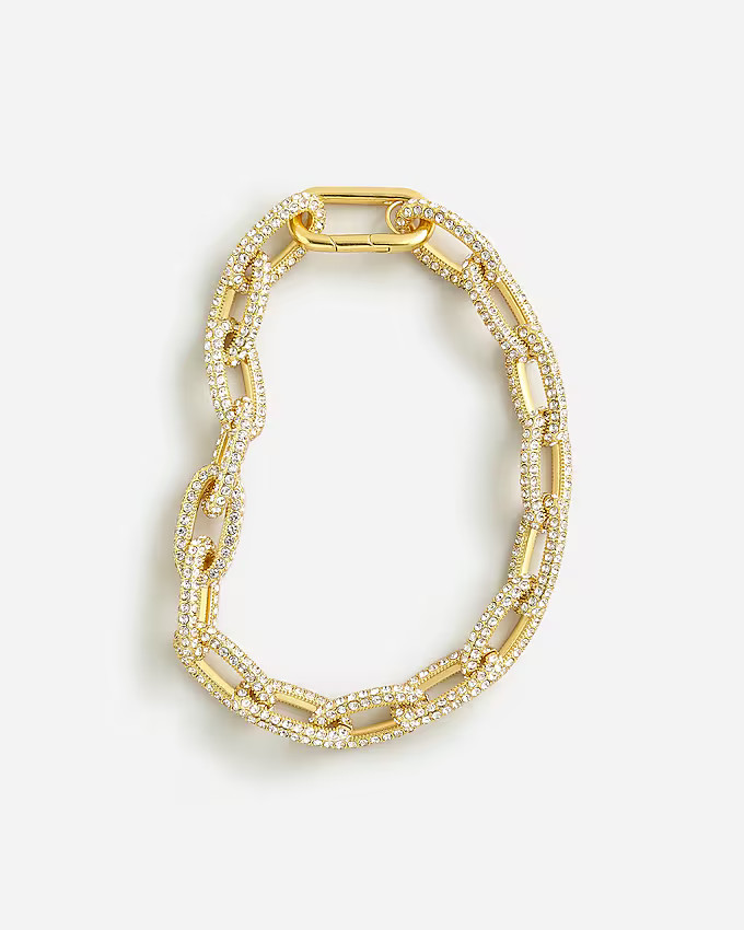 Chainlink necklace with pavé crystals | J. Crew US