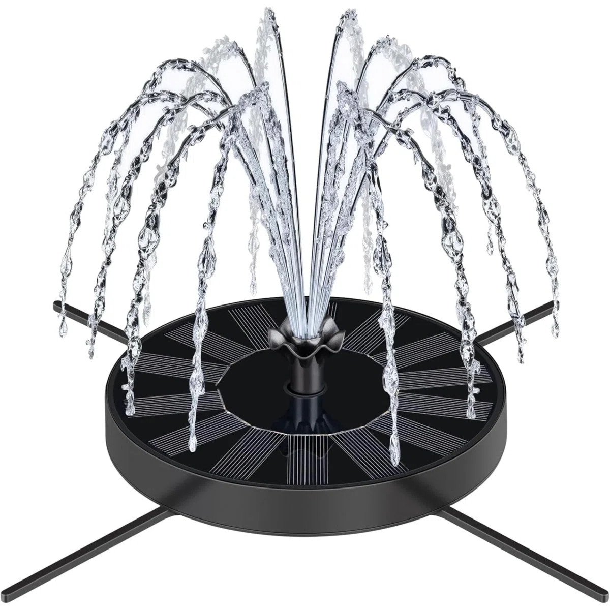 Solar Fountain Pump With Spray Adjustment Upgrade Glass Solar Bird Bath Fountains With 6 Nozzles ... | Wayfair North America