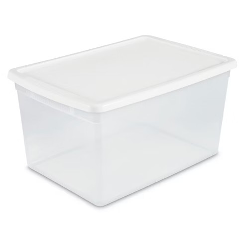 Sterilite® ClearView Latch Storage Bin Clear with White Lid 16.5gal | Target