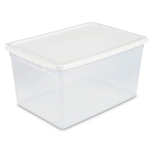 Sterilite® ClearView Latch Storage Bin Clear with White Lid 16.5gal | Target