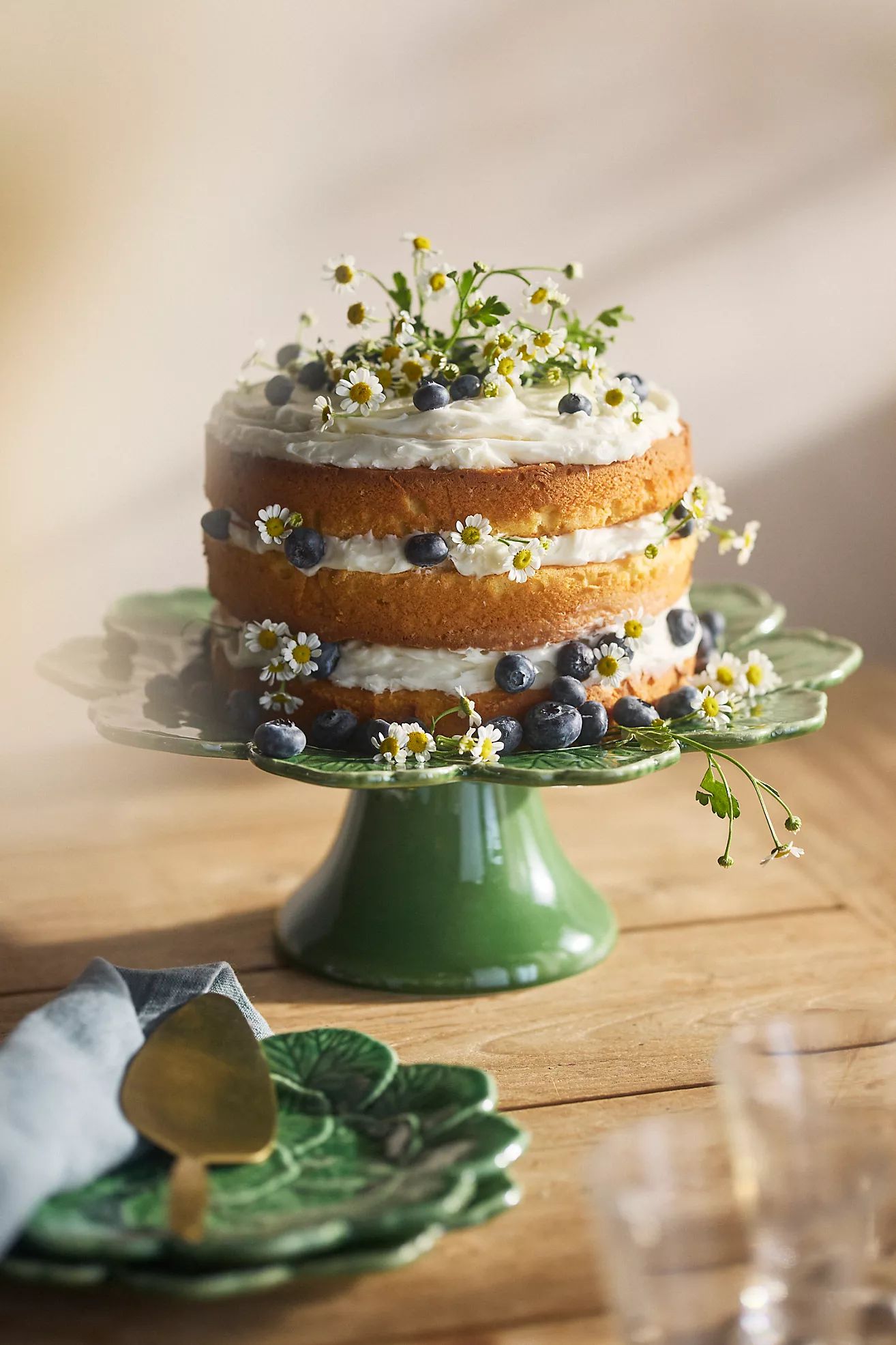 Ceramic Geranium Leaf Cake Stand | Anthropologie (US)