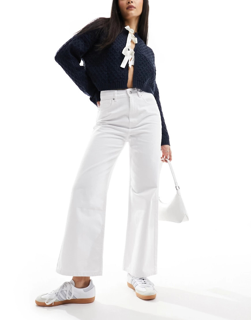 ASOS DESIGN cropped wide jean in white | ASOS (Global)