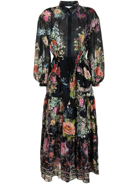 floral-print silk maxi dress | Farfetch (US)