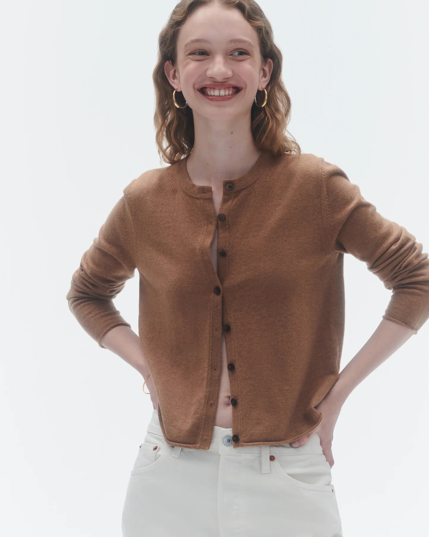 Shrunken Cardigan - Almond | Guest In Residence