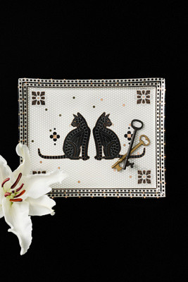 Bistro Tile 24k Gold Accent Halloween Vanity Tray | Anthropologie (US)