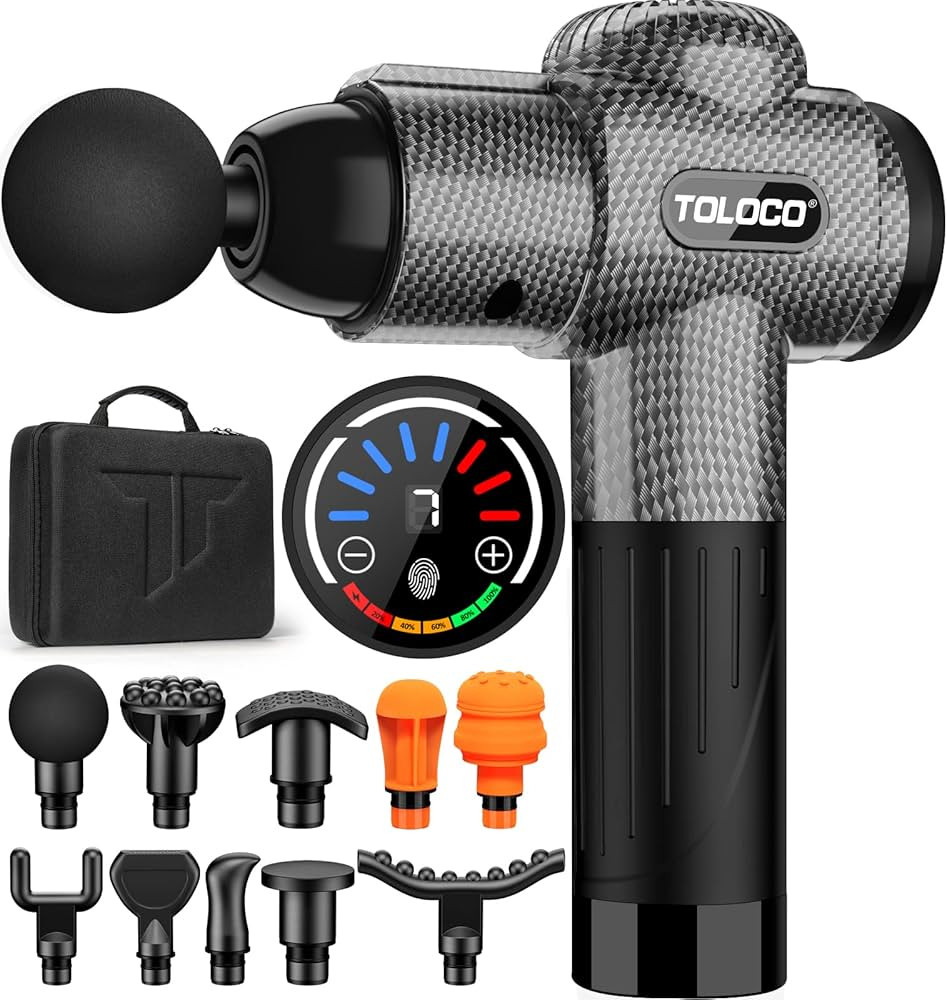 TOLOCO Massage Gun, Deep Tissue Back Massager for Athletes with 10 Massage Heads, Electric Muscle... | Amazon (US)