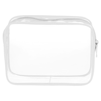 Unique Bargains Transparent Plastic TSA-Approved Travel Toiletry Makeup Bag White | Target