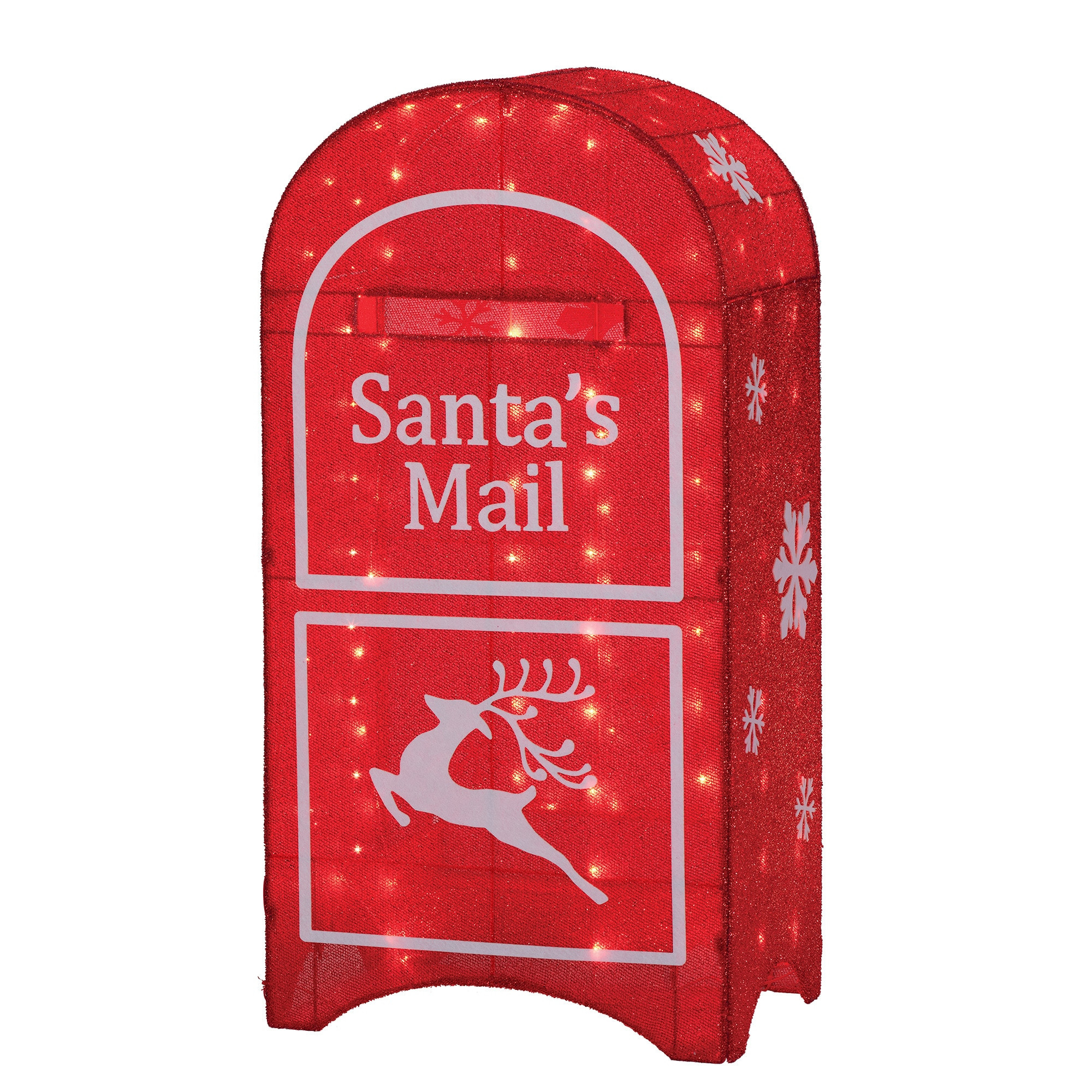 Holiday Living 36-in Freestanding Mailbox Yard decoration with White LED Lights in Red | ES79-031 | Lowe's