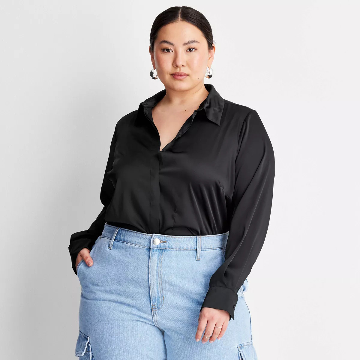 Women's Long Sleeve Button-Front Shirt - A New Day™ | Target