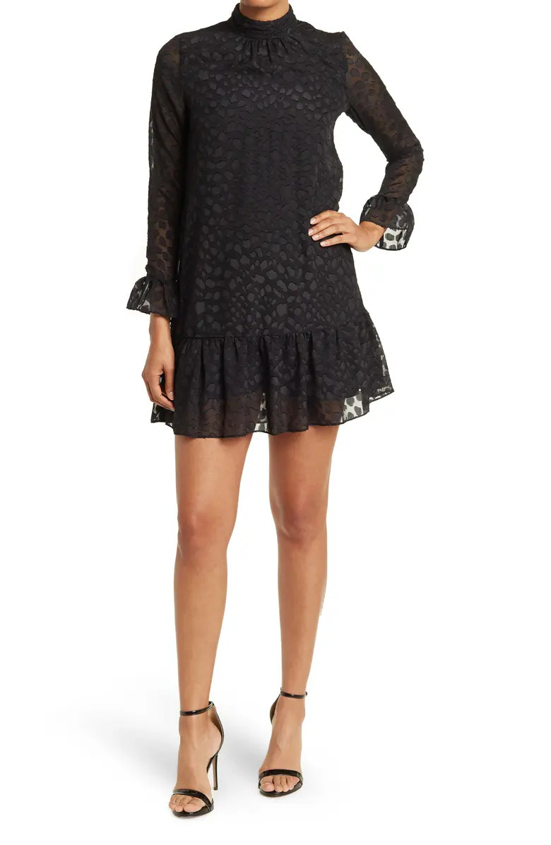 CALVIN KLEIN Jacquard Mock Neck Shift Dress | Nordstromrack | Nordstrom Rack
