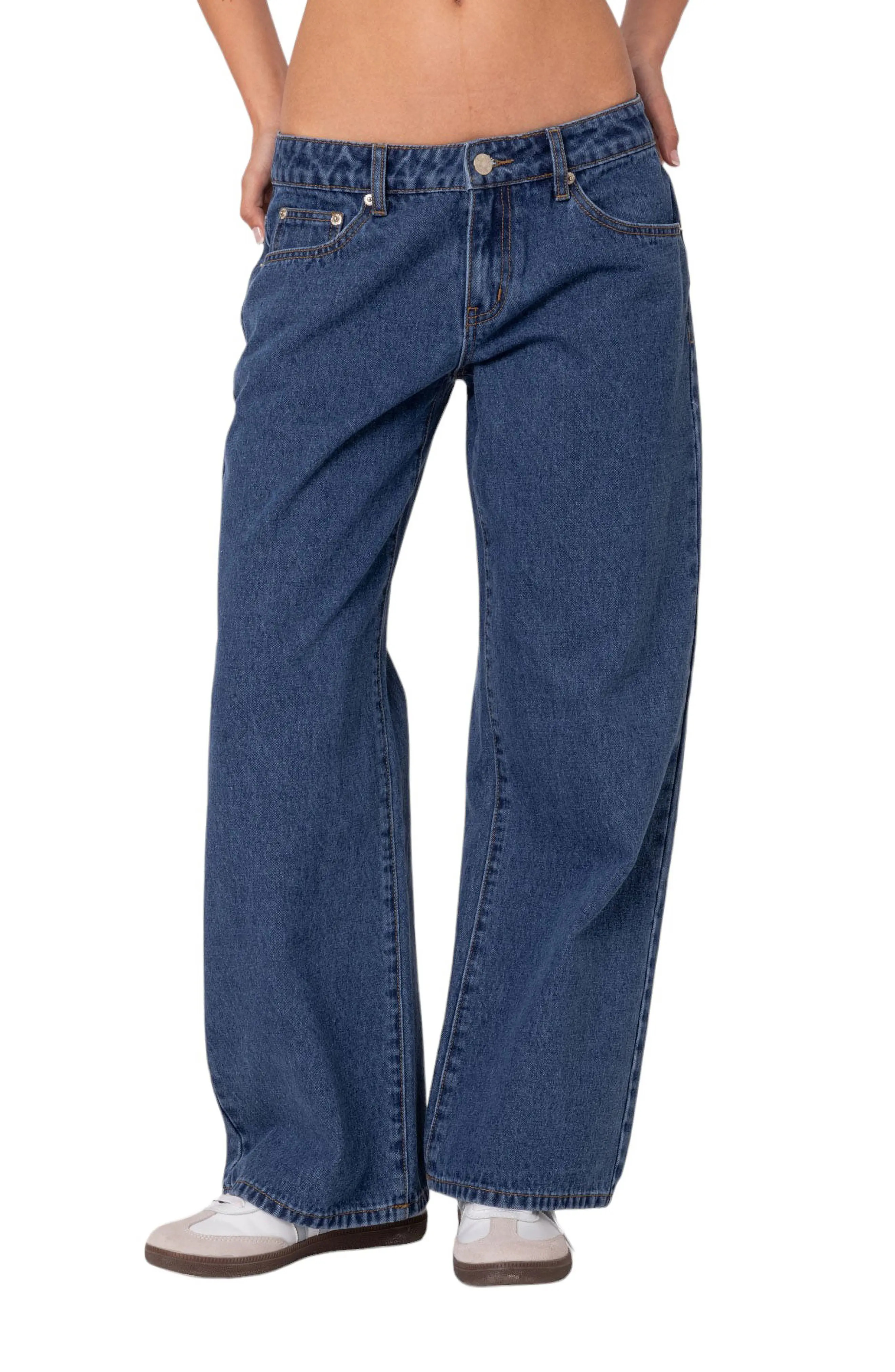 EDIKTED Raelynn Washed Wide Leg Jeans (Women) | Nordstrom | Nordstrom