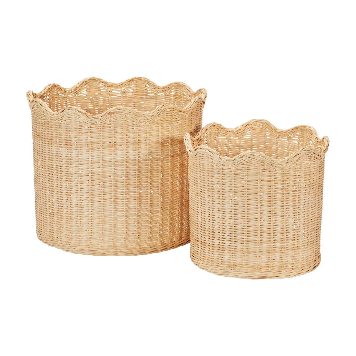 Wavy Wicker Everything Basket, Set of 2 | Amanda Lindroth