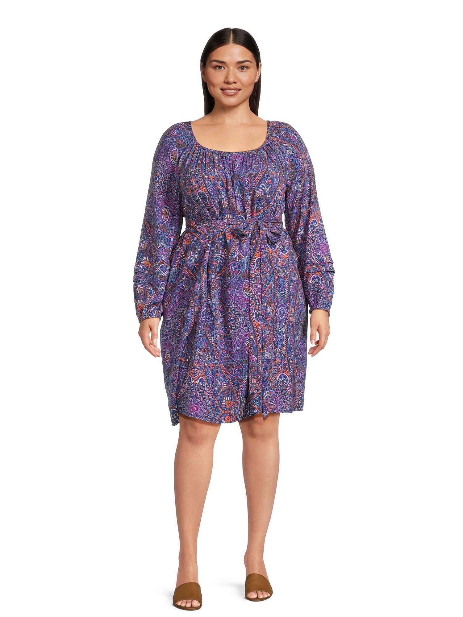 Terra & Sky Women's Plus Size Shirred Mini Dress, Sizes 0X-4X | Walmart (US)