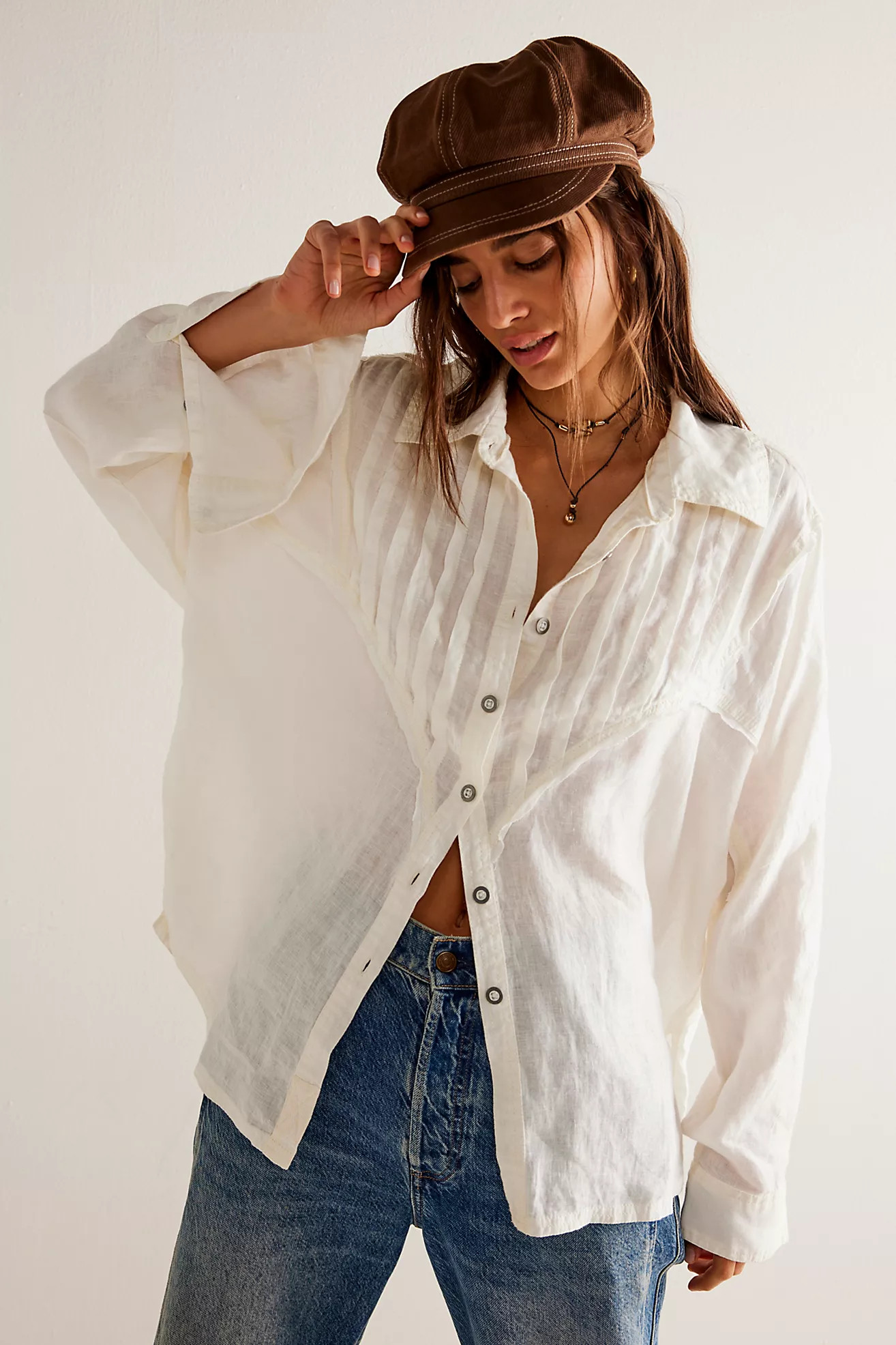 Tucked Up Linen Shirt | Free People (Global - UK&FR Excluded)