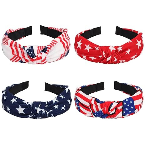 Amazon.com: 4PCS American Flag Headbands for Women Girls Independence Day 4th of July Red White B... | Amazon (US)