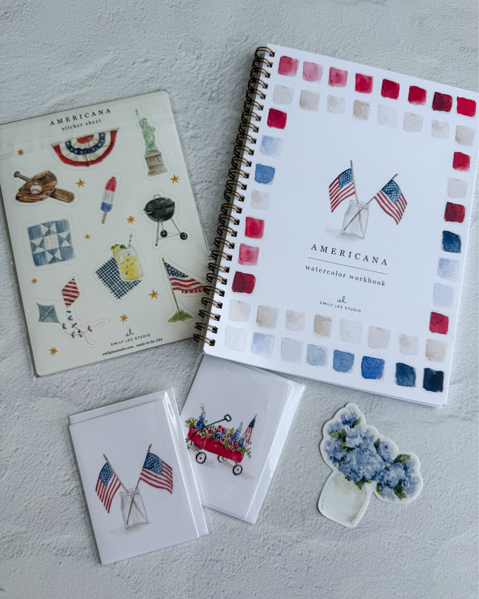 Emily Lex Americana Watercolor Notebook, Stickers, and Notecards is a perfect introduction to simple watercolor art.  #mindfulnesscraft #craftfavorite #artfavorites #summeractivity

#LTKSeasonal #LTKHome #LTKKids