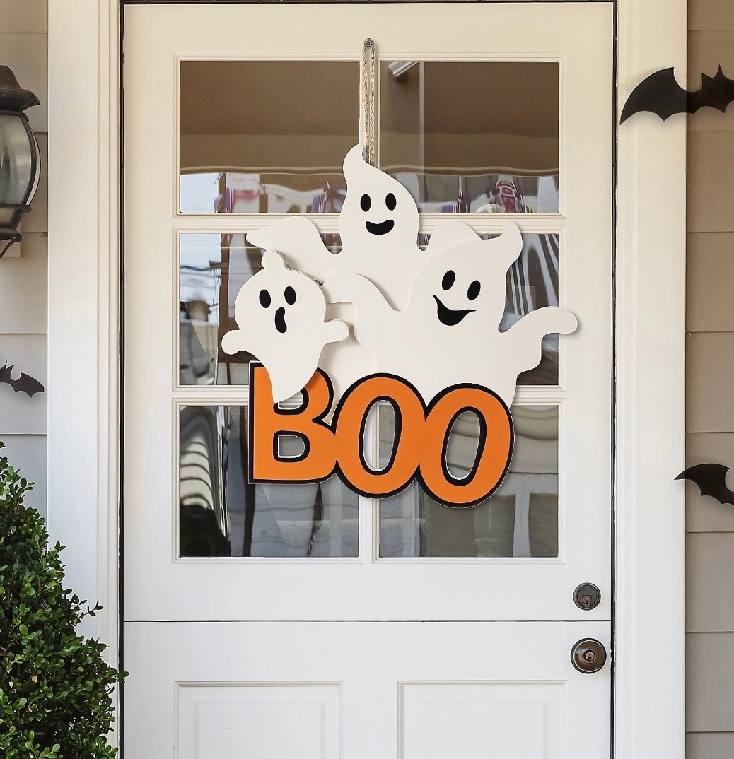 👻🧡👻Hey Boo !!! How cute is this Halloween door hanger!!! So cute on your front door, pantry door or back porch ! 
#halloweenwreath #halloweenpatio #ghostdecor 

#LTKSeasonal #LTKHome #LTKHalloween