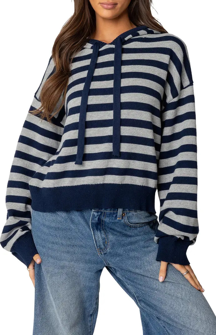 Stripe Hooded Cotton Sweater | Nordstrom