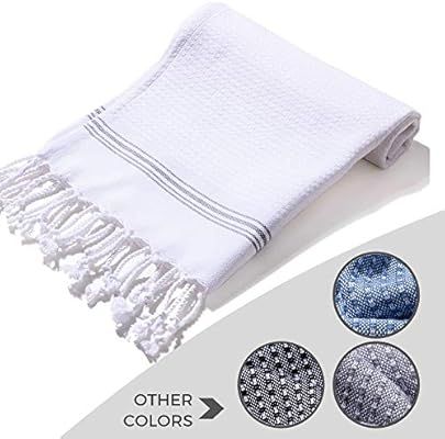 Evopin – White Turkish Hand Towel for Bathroom Kitchen Towel - Face Cloth – 100% Cotton Decor... | Amazon (US)