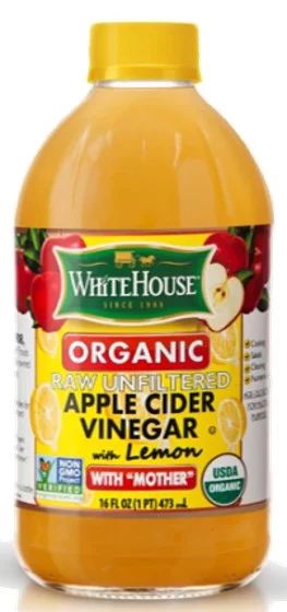White House Organic Apple Cider Vinegar with Mother - LEMON 16oz | Walmart (US)