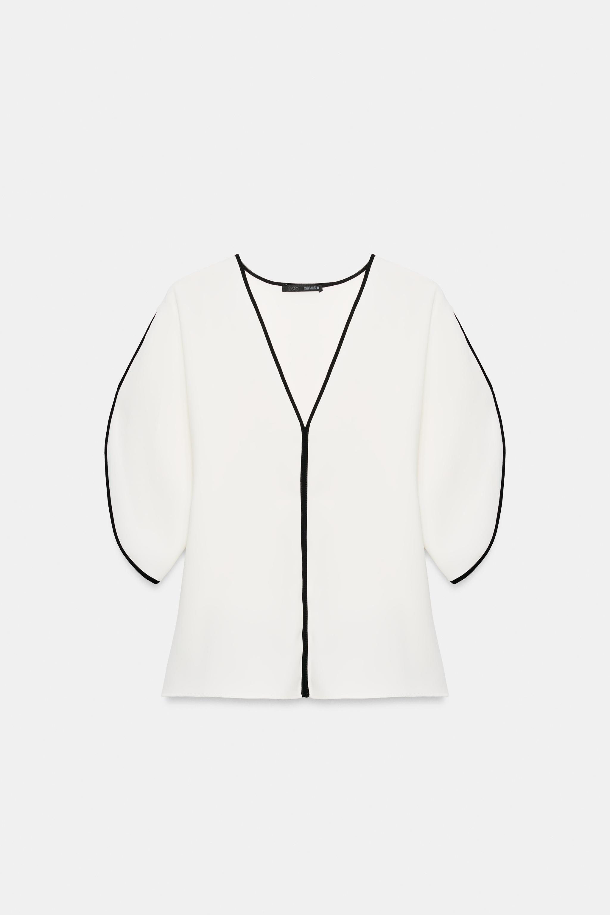 CONTRAST TRIM TOP | Zara US