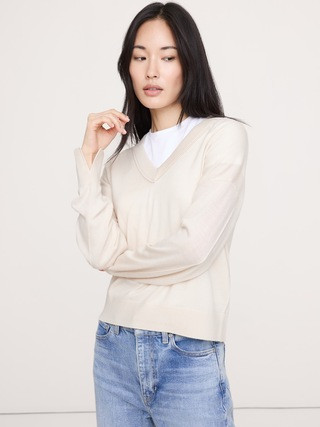 Merino V-Neck Sweater | Banana Republic (US)