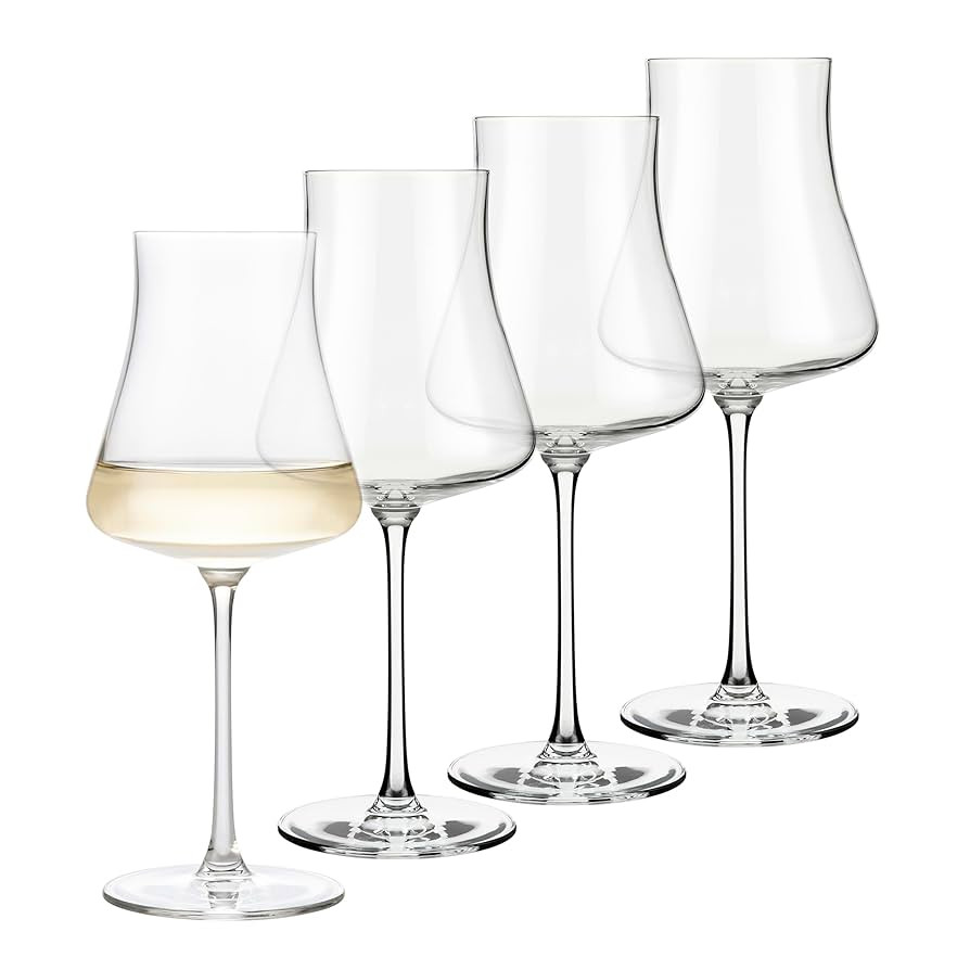 Libbey Signature Stratford All Purpose Wine Glasses Set of 4, 16 oz Unique Stemmed Large White Wi... | Amazon (US)