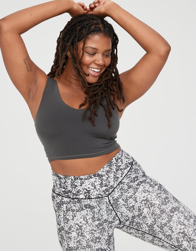 OFFLINE By Aerie Real Me Keyhole Back Longline Sports Bra | American Eagle Outfitters (US & CA)