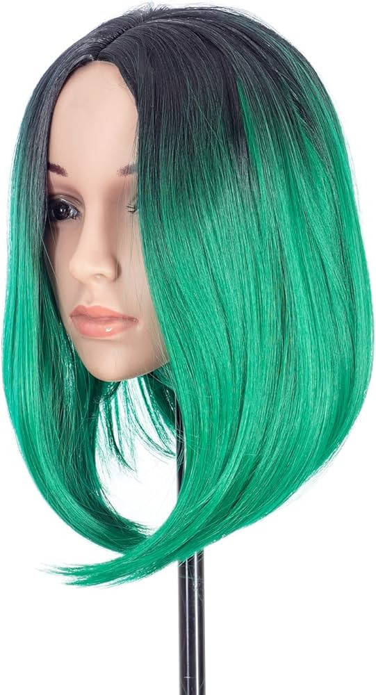 SWACC Ombre Colors Straight Short Hair Bob Wig Synthetic Colorful Cosplay Daily Party Flapper Wig... | Amazon (US)