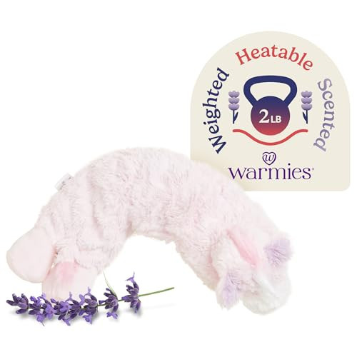 warmies Microwavable Neck & Shoulder Wrap - Heating & Cooling Plush Pad for Calming Relaxation - Weighted & Heated Neck Warmer with Scented Lavender - Microwave Heat Pad for Aches & Pain – Unicorn | Amazon (US)
