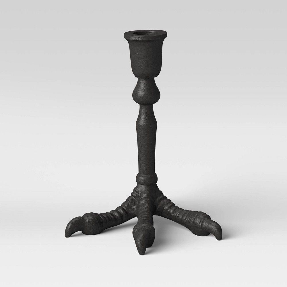 6"" x 4.6"" Aluminum Bird Leg Candle Holder Black - Threshold | Target