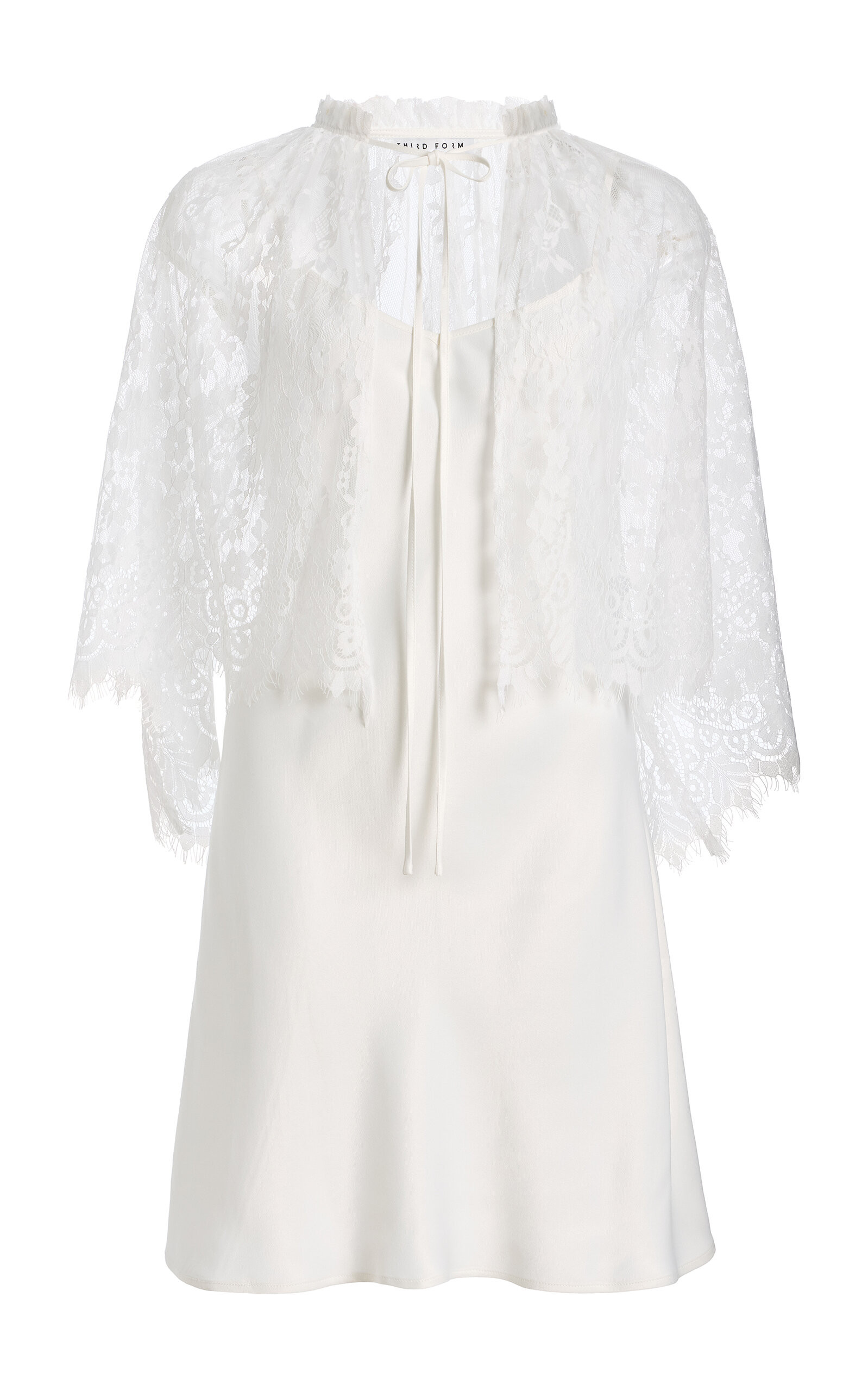 Exclusive Charmed Lace Cape and Mini Satin Slip Dress | Moda Operandi (Global)