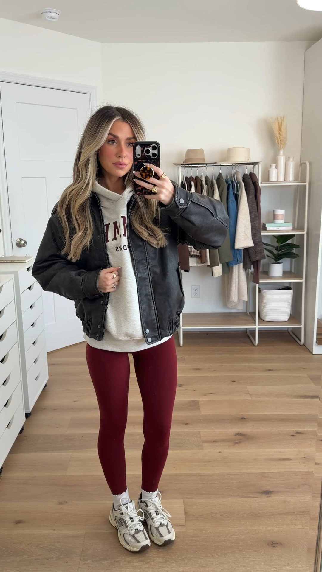 Comfy but still put together  athleisure outfit 
+ bomber jacket: xs
+ hoodie: small
+ leggings: xs 
+ new balance 530: size down 1/2 size 

#LTKgrwm #LTKFindsUnder100 #LTKootd
