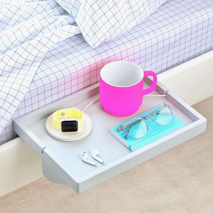 BedShelfie Wooden Bedside Shelf for Bed & Bunk Bed Shelf College Dorm Room Essentials Tray Table ... | Amazon (US)