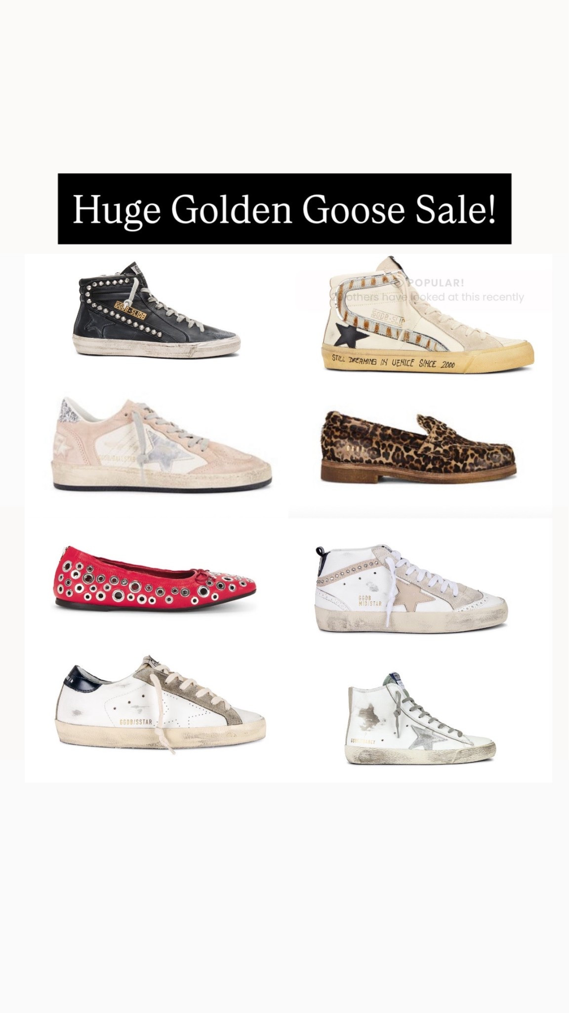 Huge Golden Goose Sale!!

#LTKStyleTip #LTKSaleAlert #LTKShoeCrush