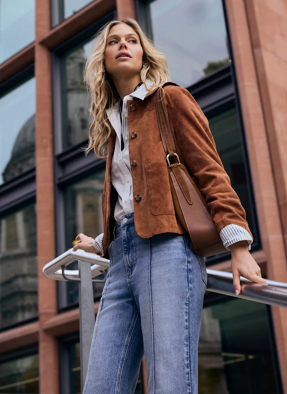 Tan Suede Jacket | Mint Velvet