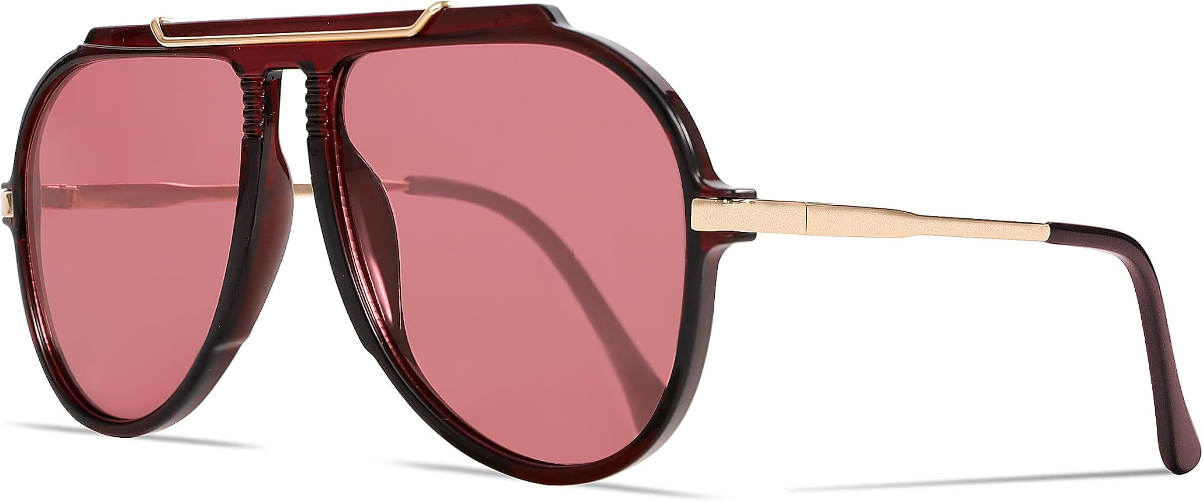 GUVIVI Oversized Aviator Sunglasses for Women Men 2026 70s Retro Gold Metal Sun Glasses Tangle Fr... | Amazon (US)