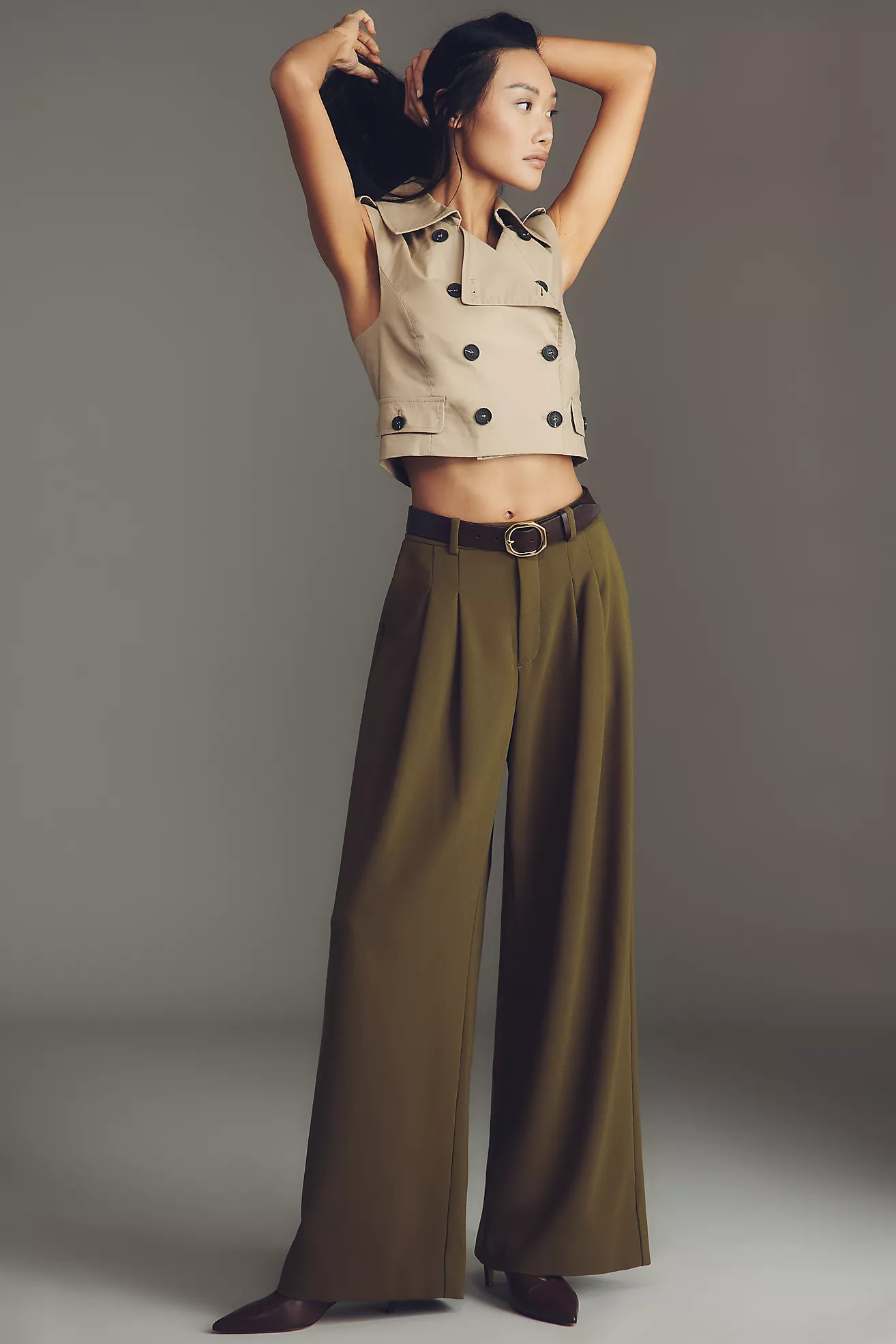 The Avery Wide-Leg Pleated Trousers by Maeve | Anthropologie (US)
