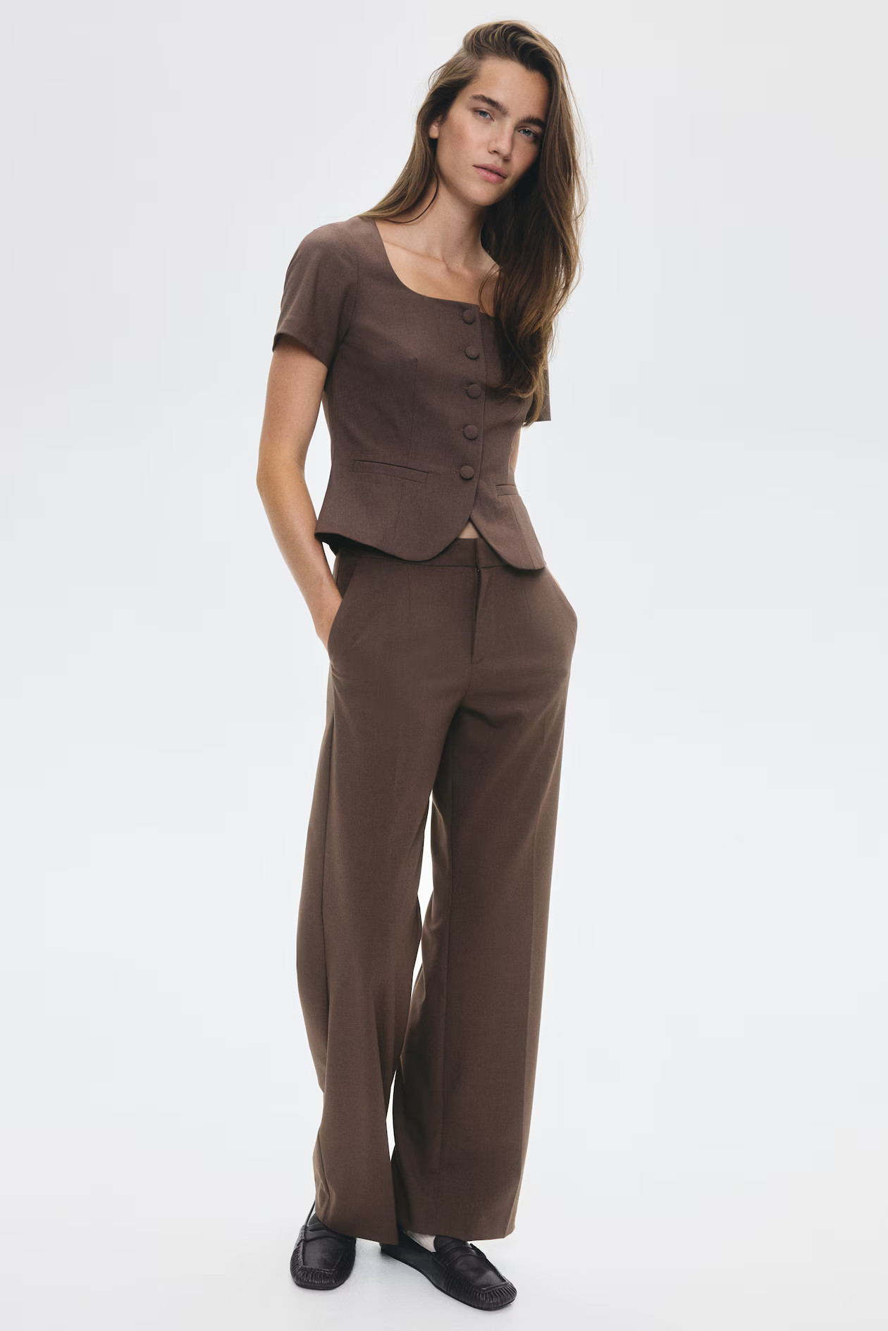 Tailored trousers - Brown - Ladies | H&M GB | H&M (UK, MY, IN, SG, PH, TW, HK)