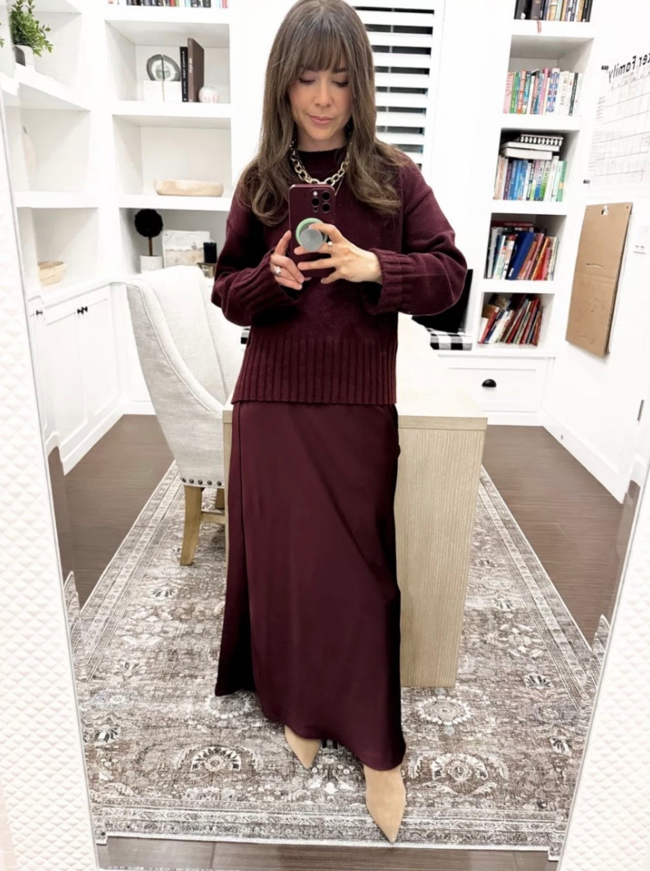 Thanksgiving outfit for petites this monochrome outfit is cozy and trendy. 
Satin skirt XS sweater small
Boots 5.5

#LTKPetite #LTKHoliday