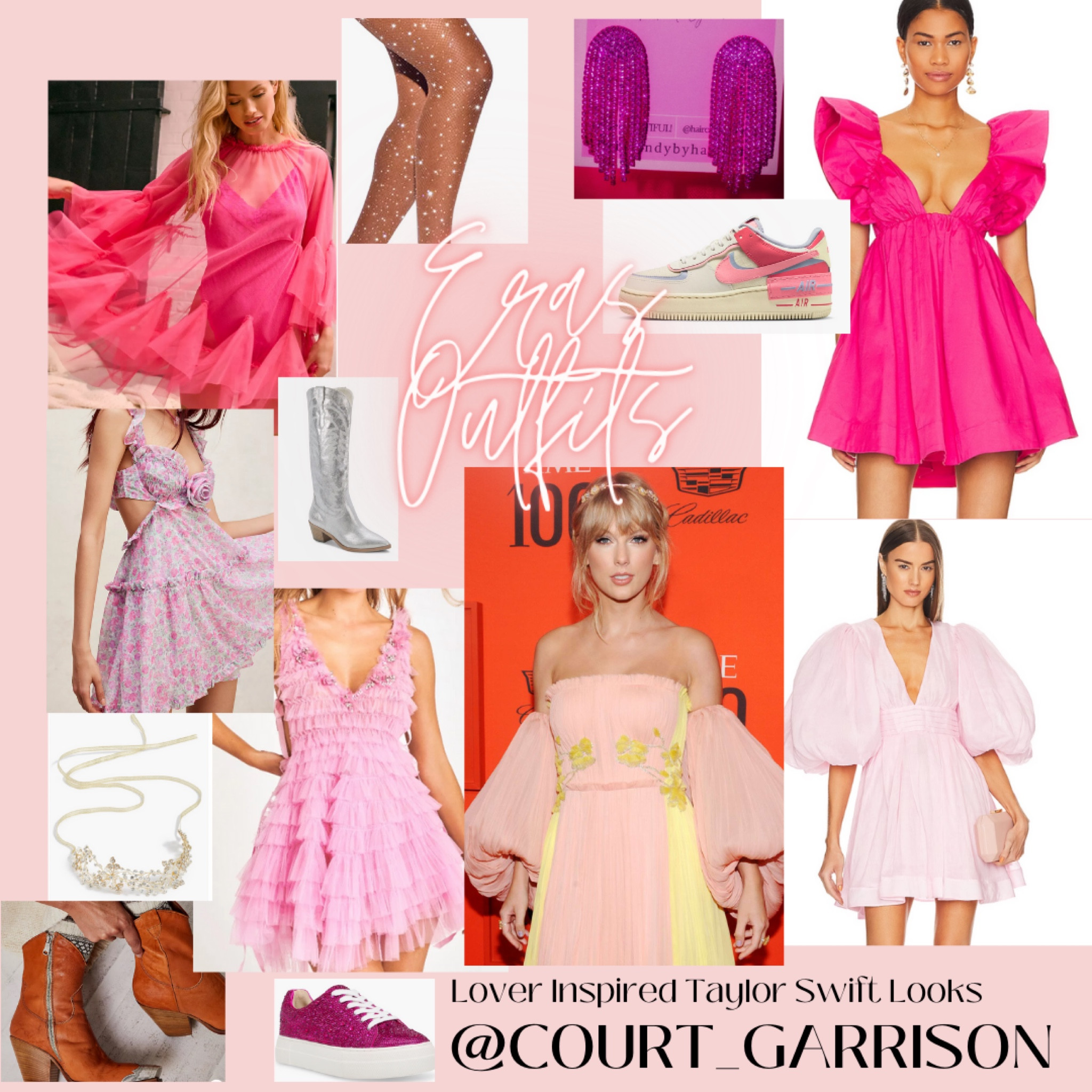 Taylor Swift Outfit Ideas: LOVER!  Included cute Sneakers & multiple Taylor Swift Concert looks! ✨✨✨
.
.
 I linked some sparkly tights too, and cowgirl boots to wear to the show ✨✨✨✨ PLUS, the cutest cardigan! 
.
.
.
#erastour #Rep #Reputation #nashvilleoutfit #countryconcert #dresses #vacationoutfit #taylorswift #sequin 
#swifties #sparkletights #lavenderhaze #lavender #midnights #lover 
#youneedtocalmdown #rainbow #colorfulsparkles #bejeweled #midnights #speaknow #fearless 
#mirrorball #1989 #shakeitoff 
#sequinblazer #silversequins #folklore #evermore 