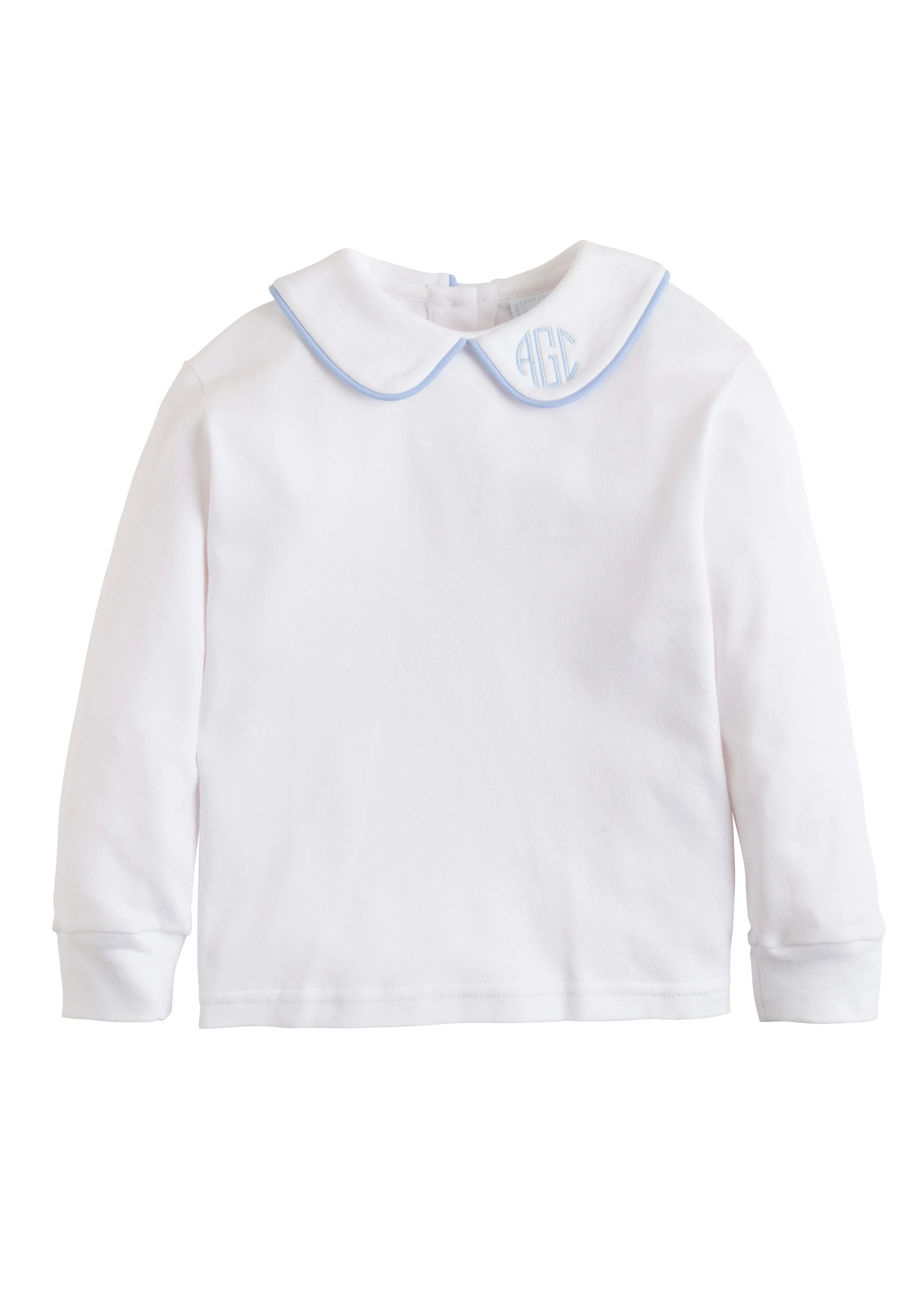 Light Blue Piped Peter Pan Shirt | Loozieloo