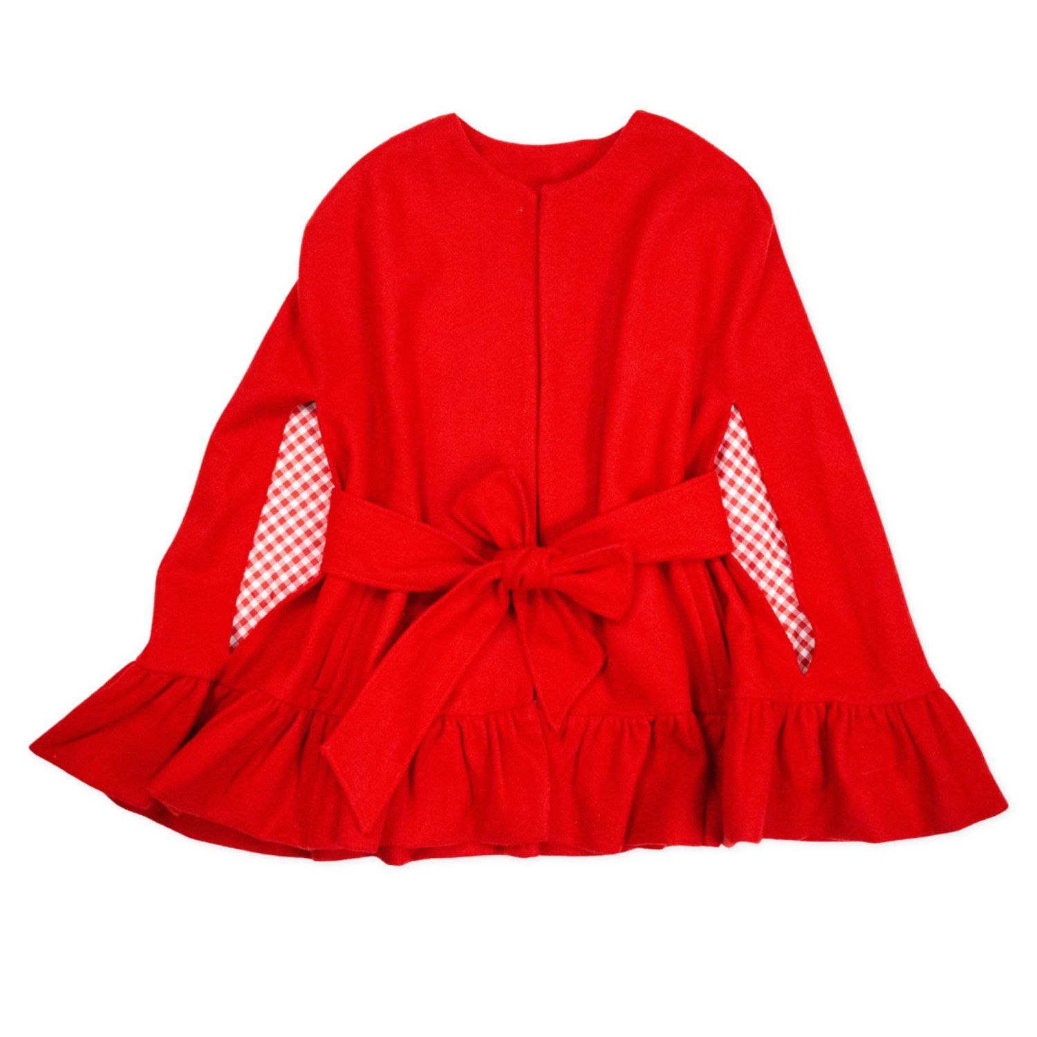Caroline Cape Coat in Red Wool — Elizabeth Wilson | Elizabeth Wilson Designs