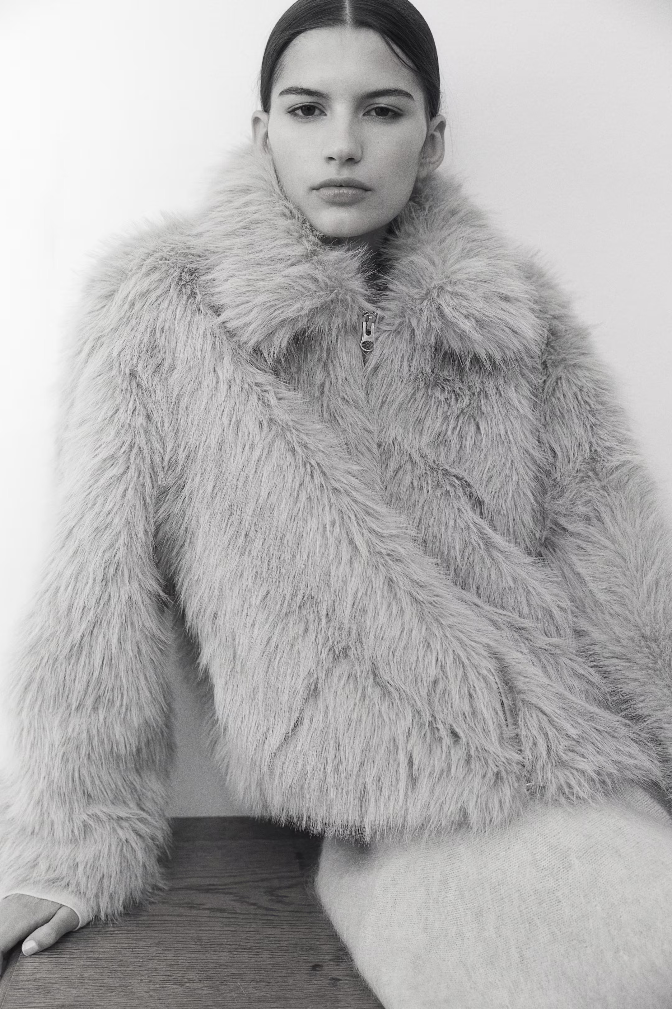 Fluffy Jacket - Beige - Ladies | H&M US | H&M (US + CA)