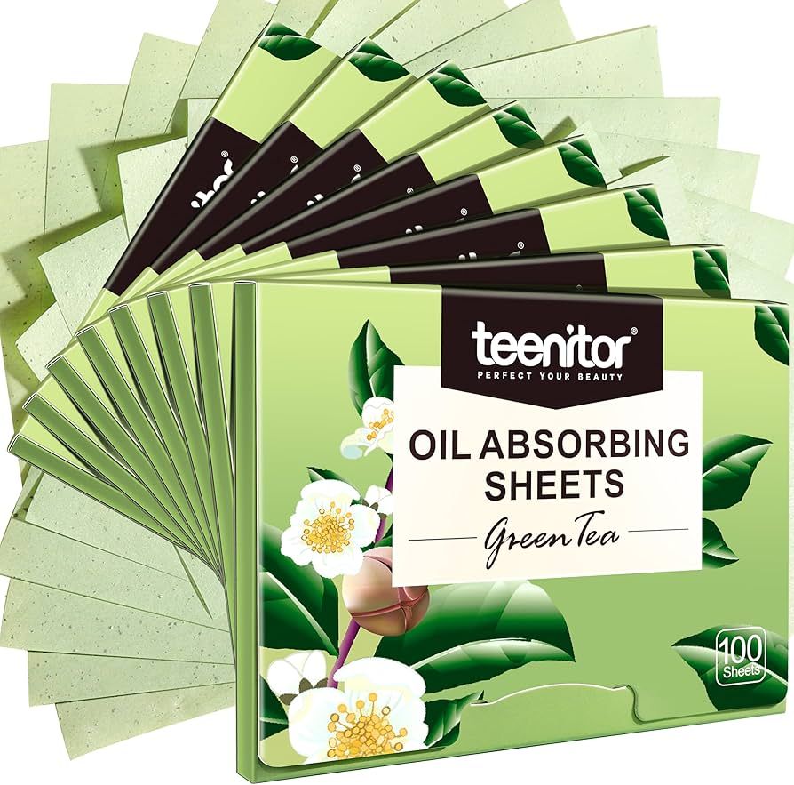 Teenitor Oil Blotting Sheets for Face, 800 Sheets Oil Absorbing Sheets for Face, Natural Green Te... | Amazon (US)