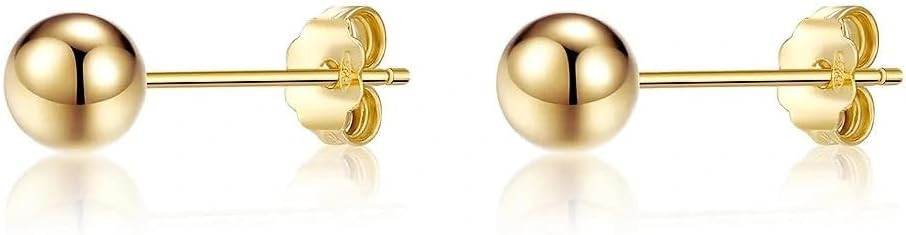 ToHeart 14k Gold Stud Earrings Women Hypoallergenic Gold Flat Back Stud Earrings | Amazon (US)